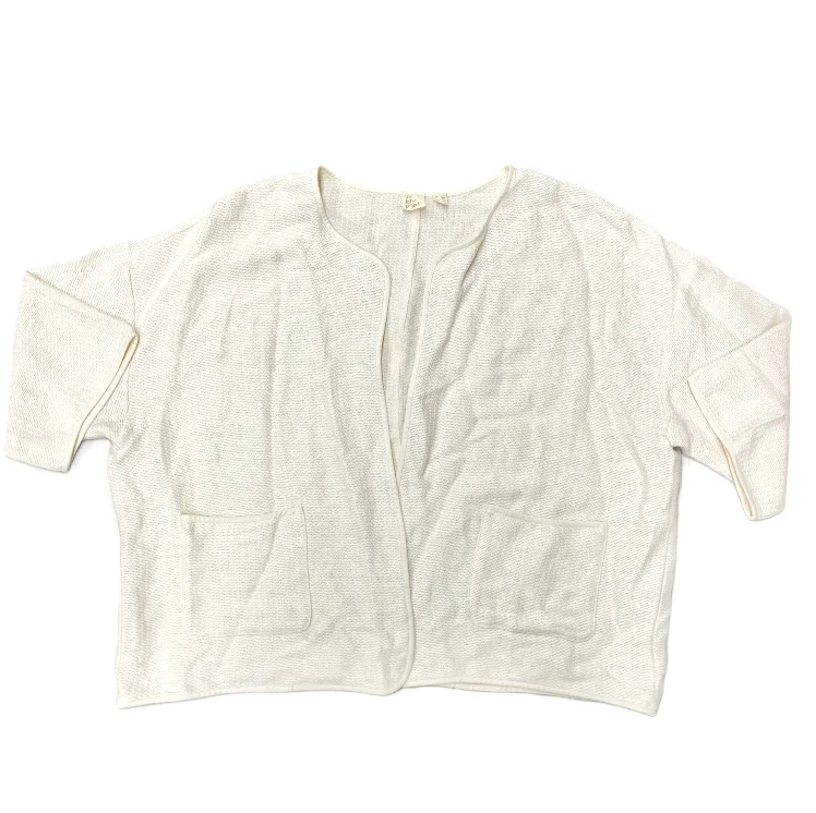 Chic Relaxation Jacket Other By Eileen Fisher In Cream, Size: Xl