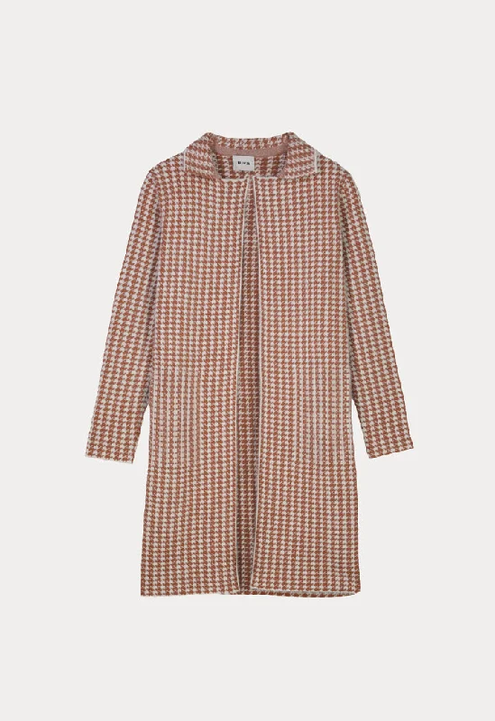Breathable Style All Over Houndstooth Pattern Jacket (Free Size)