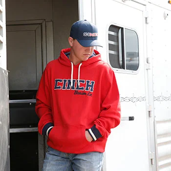 Sports Fashion Cinch Men's Red Logo Hoodie
