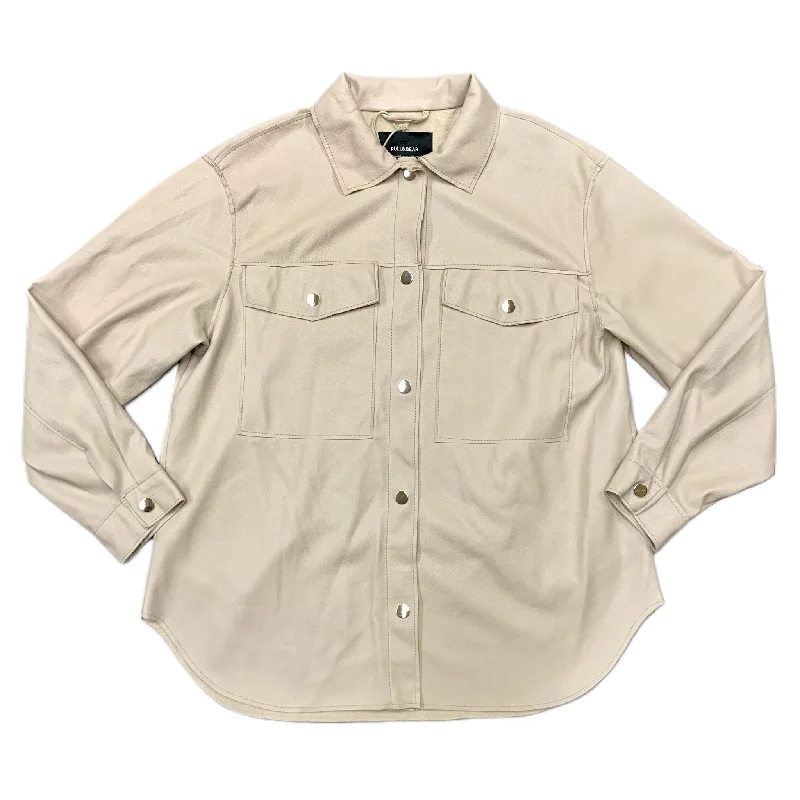 Relaxed Fit Jacket Moto By Pull And Bear In Beige, Size: S