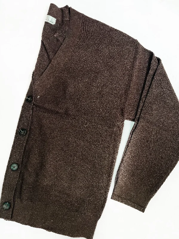 Comfortable And Casual Mahogany Viscose Dream Cardigan