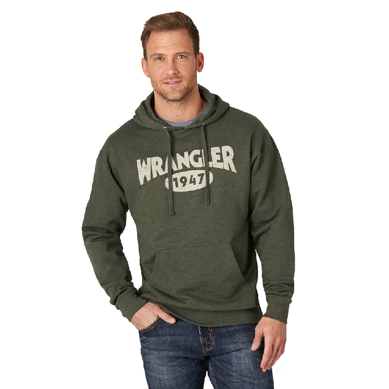 Unique Prints Wrangler Men's Olive Logo Hoodie