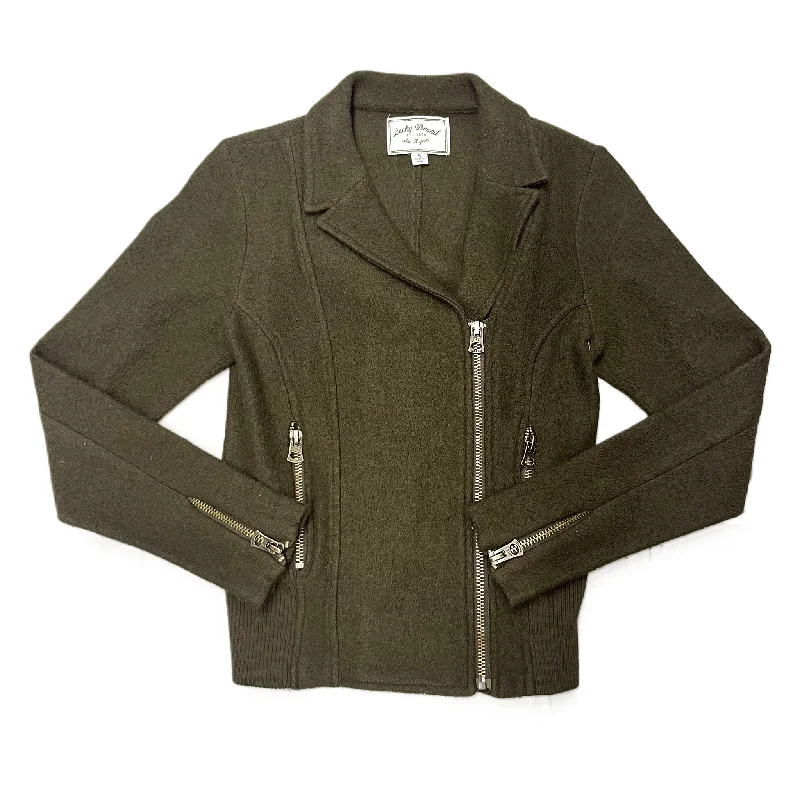 Personal Design Jacket Moto By Lucky Brand In Green, Size: S