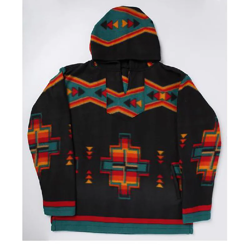 Cute Design El Paso Unisex Black Aztec Fleece Pullover Hoodie