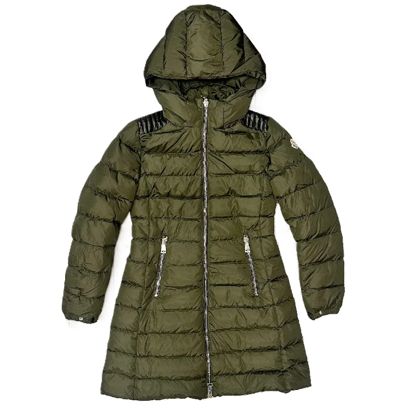 Effortless Elegance Jacket Luxury Designer By Moncler In Green, Size: S