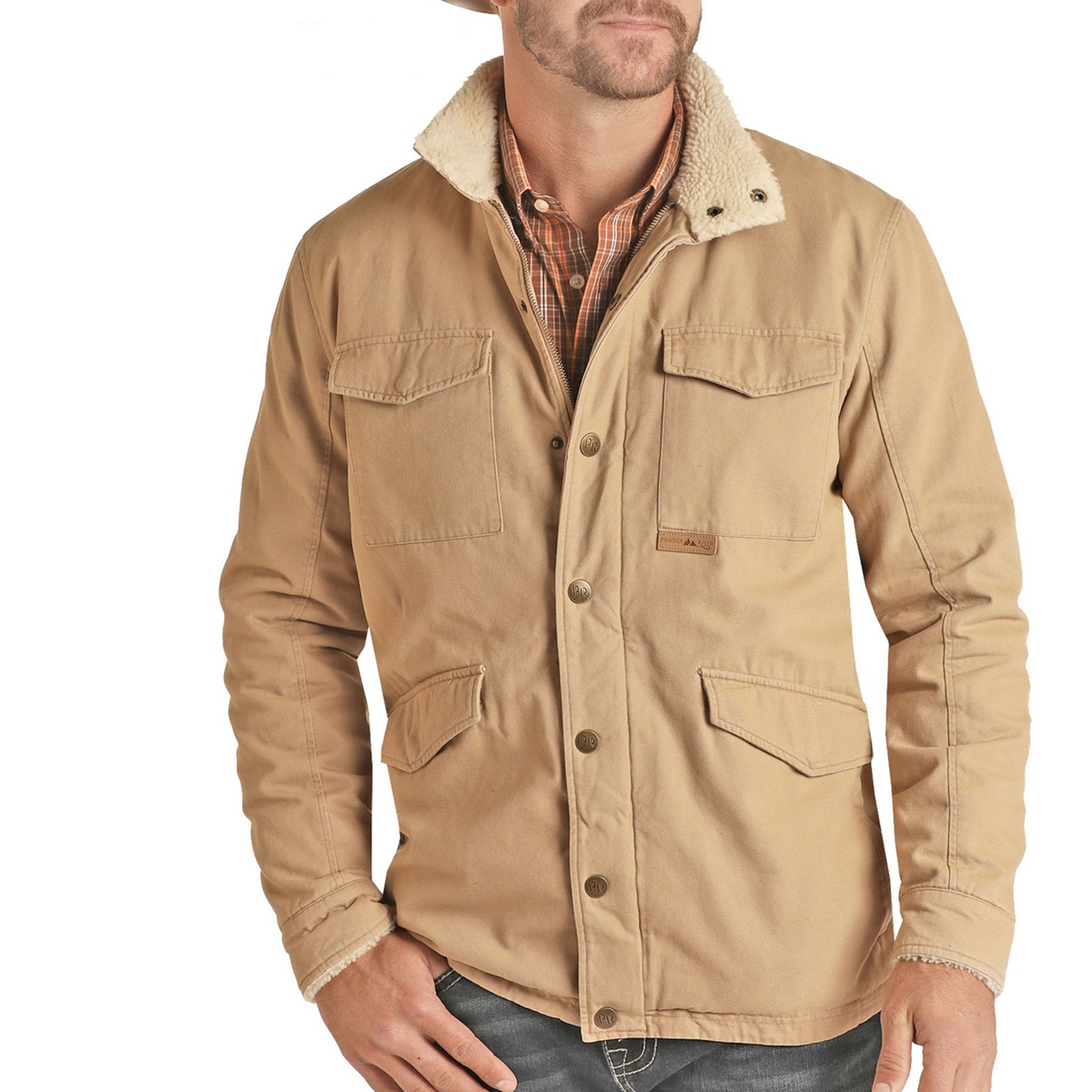 Minimalism Powder River Tan Brushed Cotton Canvas Jacket