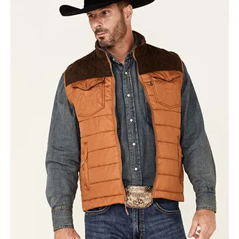 Lazy Home Hooey Men's Tan With Brown Micro Suede Yoke Vest