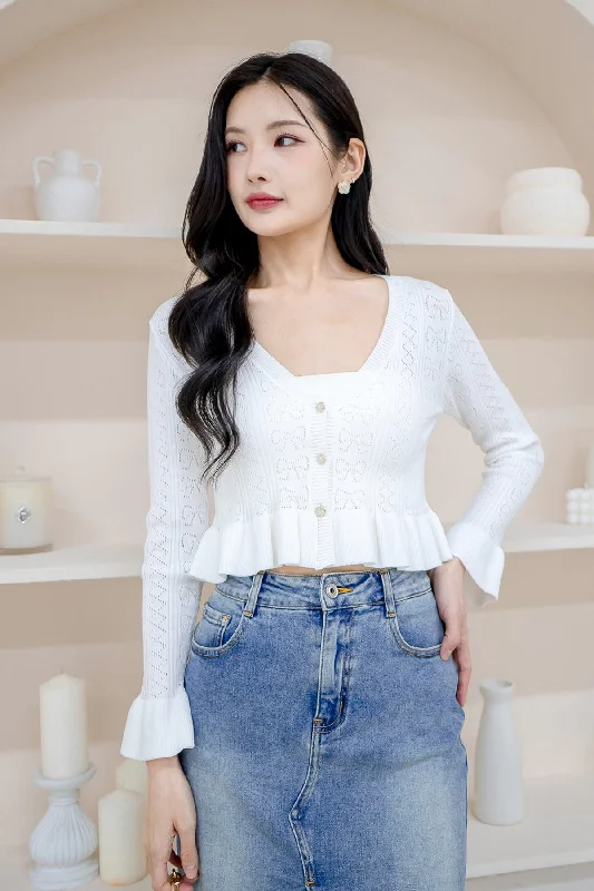 Urban Chic DANNI FLAIR CARDIGAN IN WHITE
