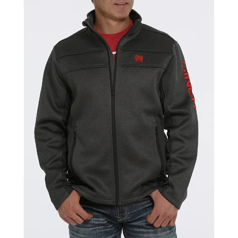 French Style Cinch Charcoal and Red Jacket