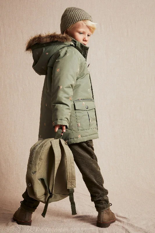 Warm Layers Baby & kids' green animal patterned jacket