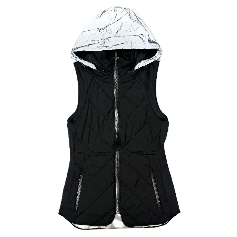 Comfortable Mind Vest Puffer & Quilted By Athleta In Black & Grey, Size: Xxs