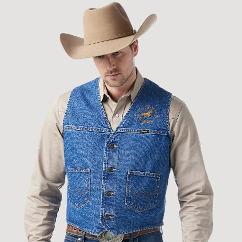 High-end Design Wrangler Men's Denim Yellowstone Vest