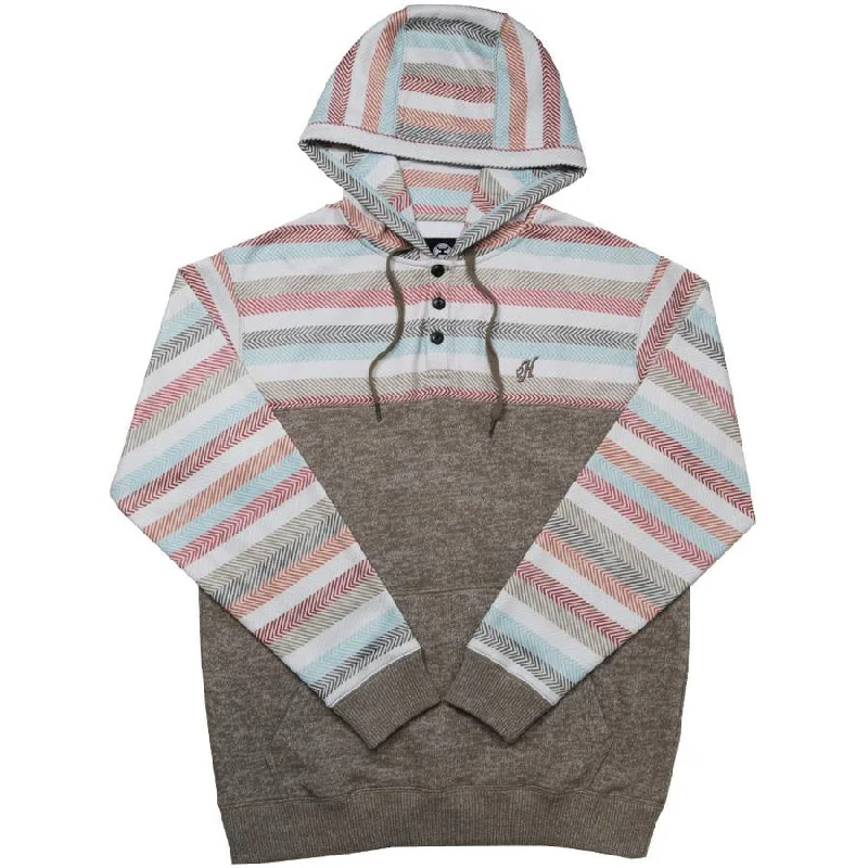 Versatile Items Hooey Men's Tan Striped Sleeve Hoody