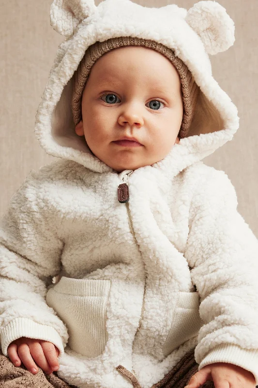Effortless Outfits Baby white teddy jacket