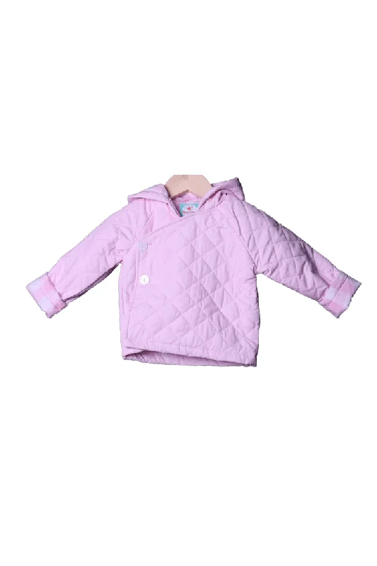 Simple Elegance Quilted Tab Pink Gingham Coat