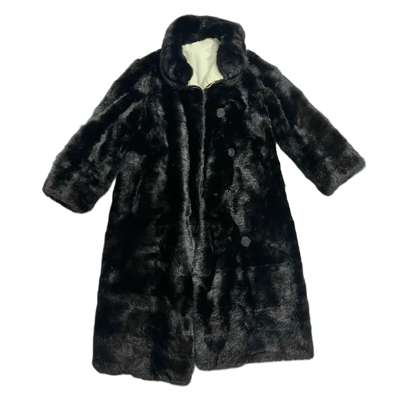 Exquisite Craftsmanship Coat Fur In Black, Size: S