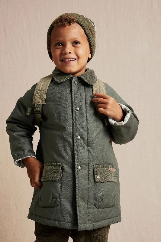 Casual Comfort Kids green waxed jacket