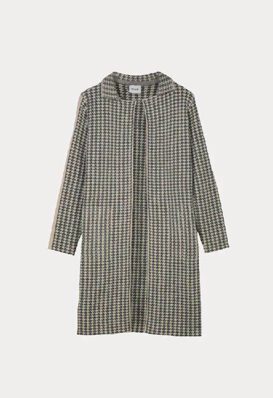 Easy Chic All Over Houndstooth Pattern Jacket (Free Size)