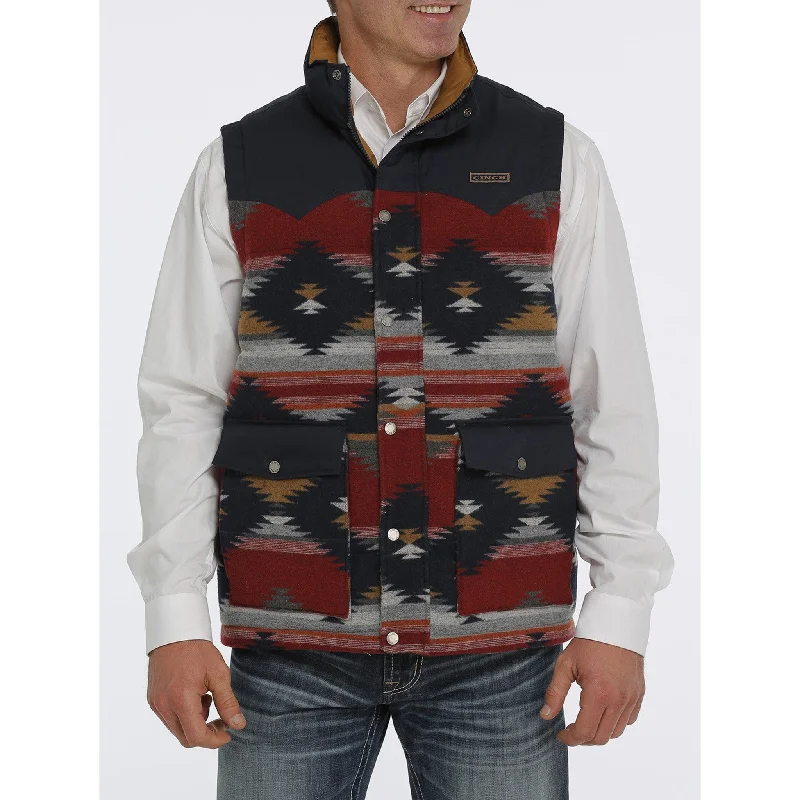 Luxury Temperament Cinch Men's Aztec Puffer Vest