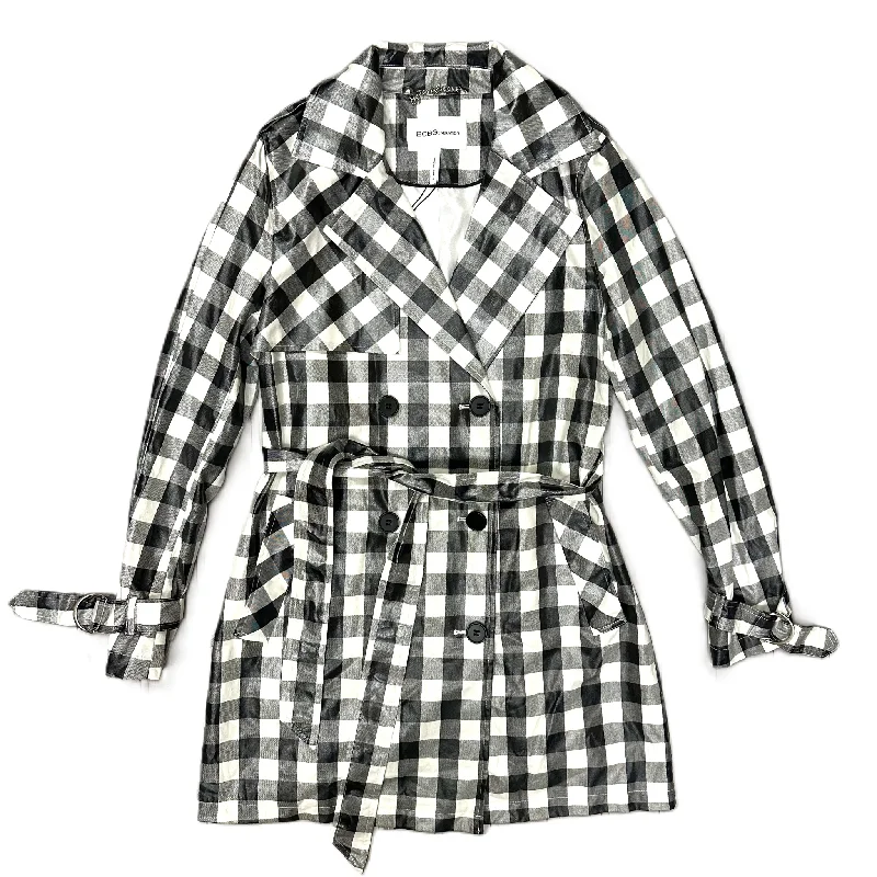 Cozy Dress Coat Trench Coat By Bcbgeneration In Plaid Pattern, Size: S