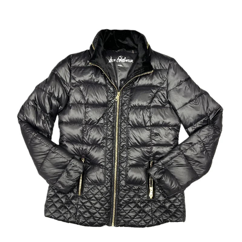 Sporty Elegance Coat Puffer & Quilted By Sam Edelman In Black Gold, Size: S