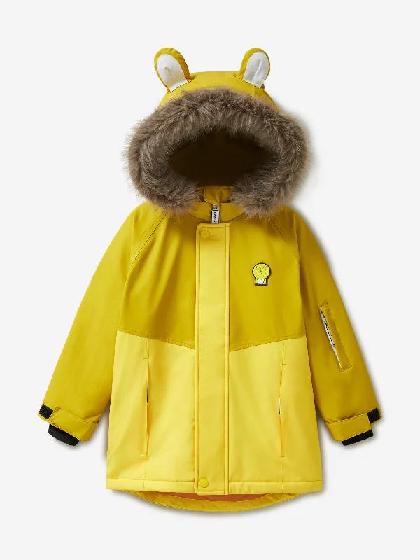 Soft Fabrics Roarsome Kids Cub Ski Parka Jacket in Yellow