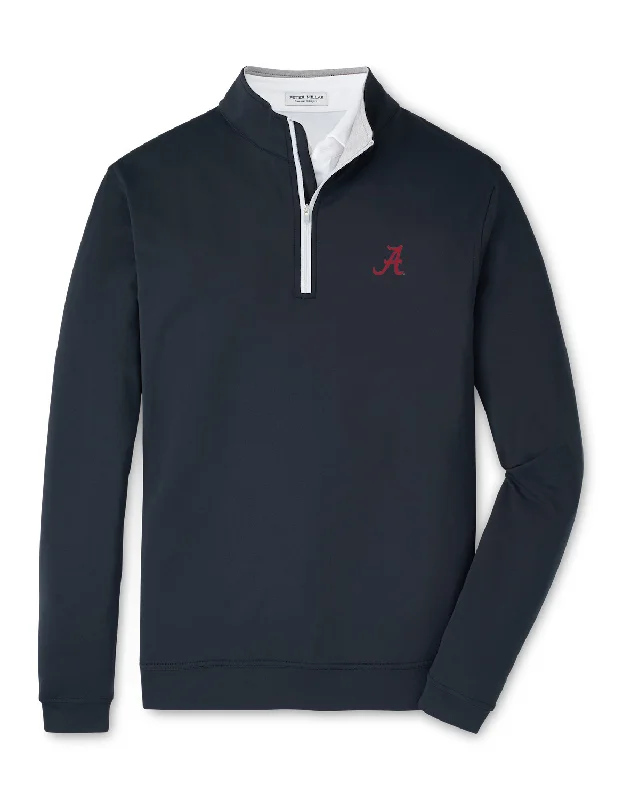 All-Day Comfort Peter Millar Black Solid Perth Quarter Zip (Script A)