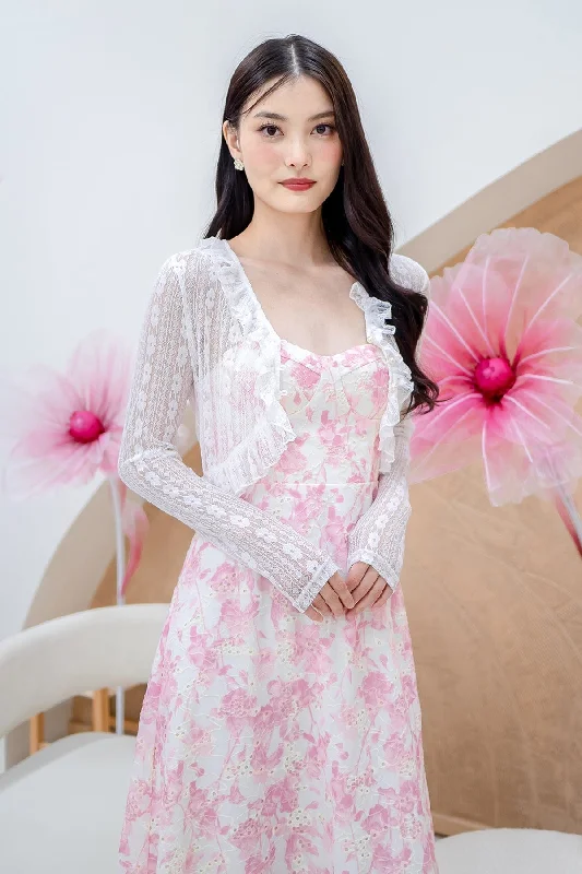 Layered Comfort SOMA LACE VICTORIAN CARDIGAN IN WHITE