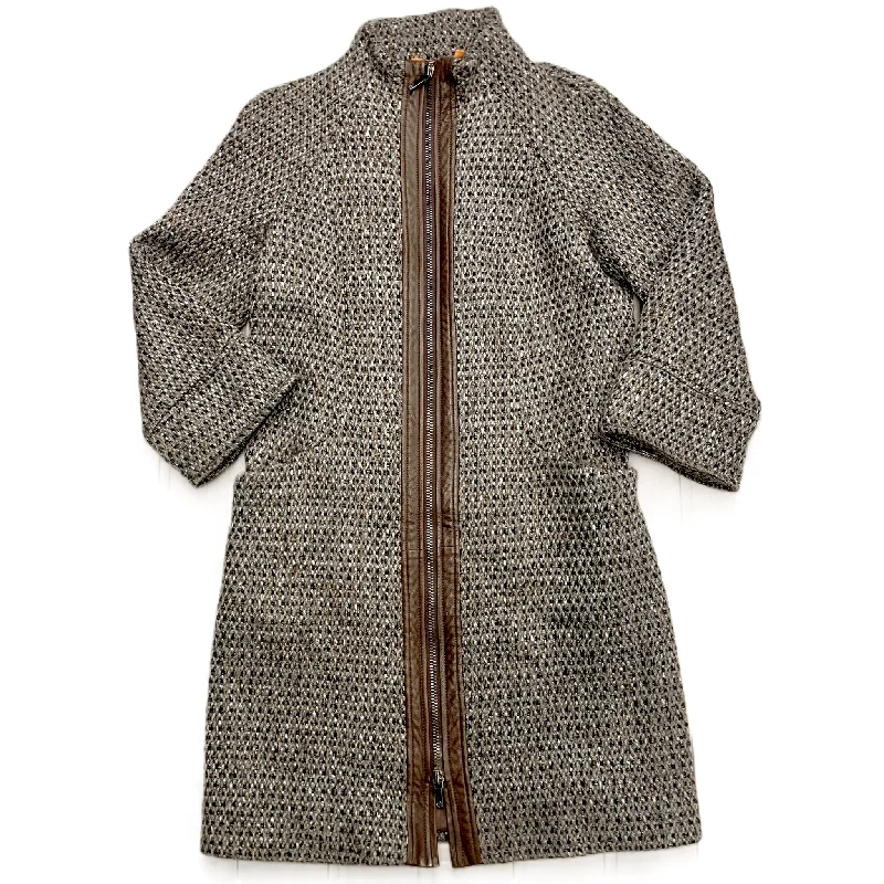Cozy Fit Coat Designer By Tory Burch In Grey, Size: S
