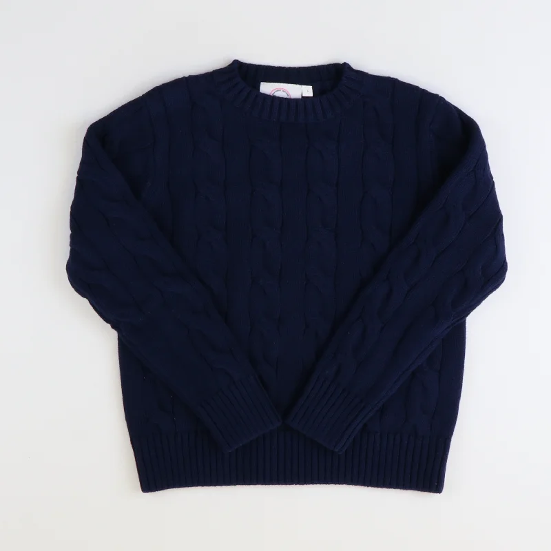 Comfortable Outfits Cable Knit Sweater - Navy Blue (Unisex)