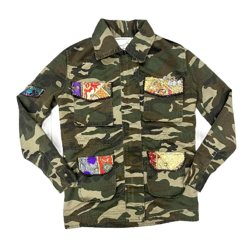 Printed Patterns Jacket Utility By Beautiful Stories In Camouflage Print, Size: Xs