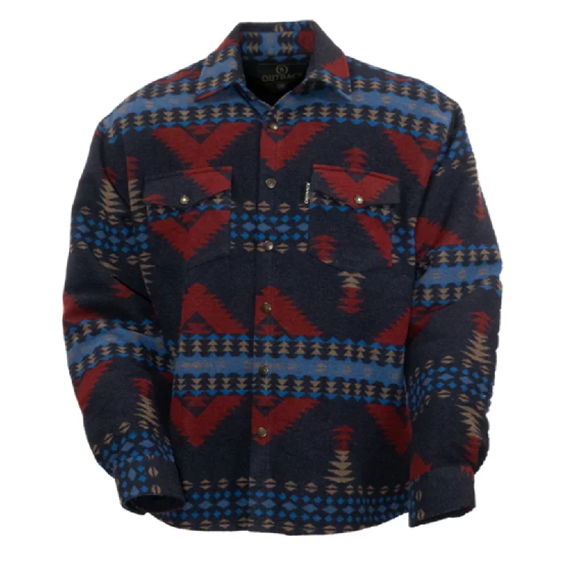 Fresh And Simple Outback Trading Men's Elliot Navy & Red Shacket