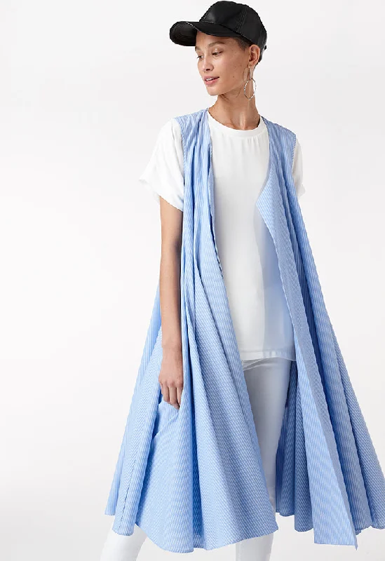 Chic Lounge Flared Stripe Outerwear