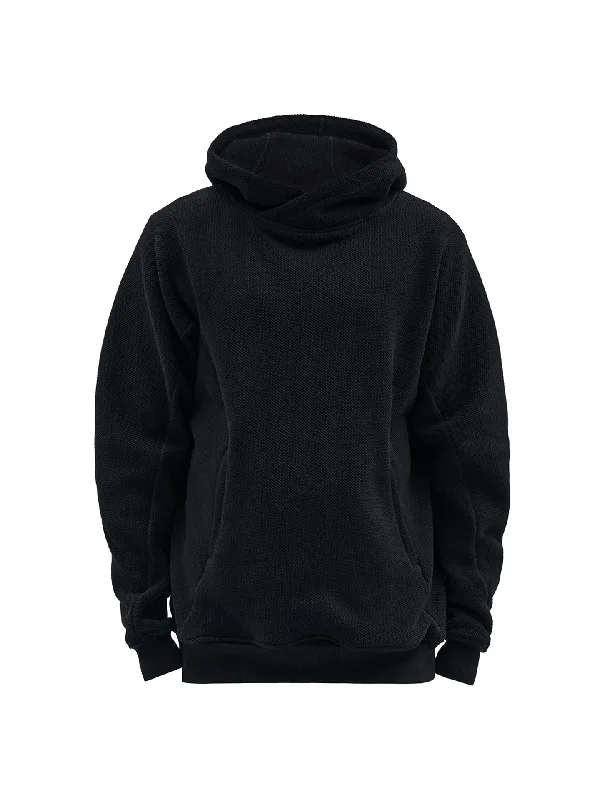 Versatile Wear ehitu hoodie textured cotton jersey black