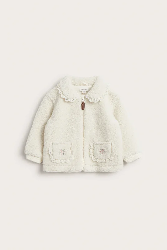 Baby & kids' white pile jacket