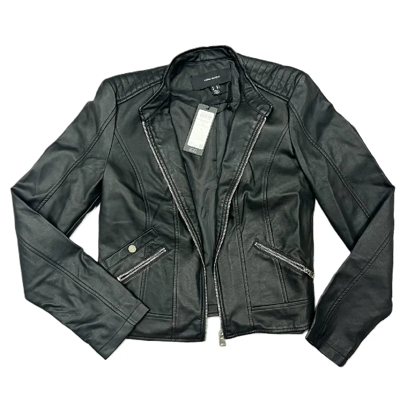 Elegant Comfort Jacket Leather By Vero Moda In Black, Size: M