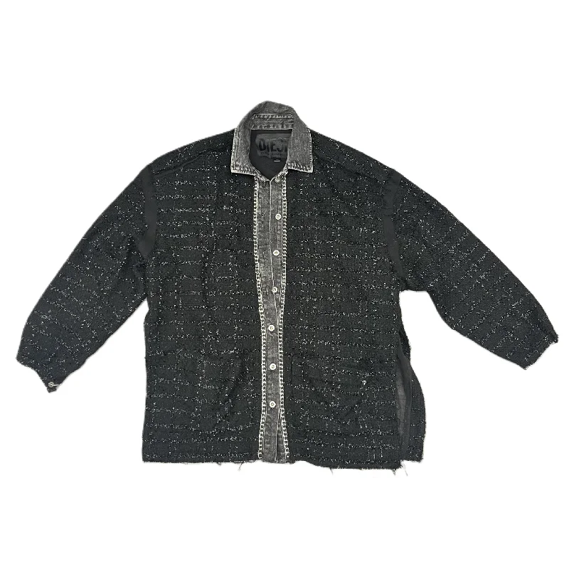 Simple Elegance Jacket Denim By Diesel In Black & Grey, Size: S