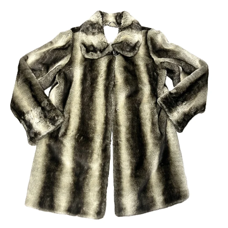 Free And Comfortable Coat Faux Fur & Sherpa By Dennis Basso Qvc In Grey, Size: M