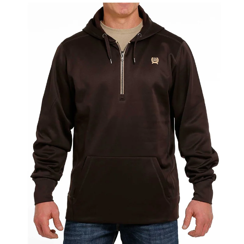 Versatile Items Cinch Men's Brown 1/4 Zip Hoodie