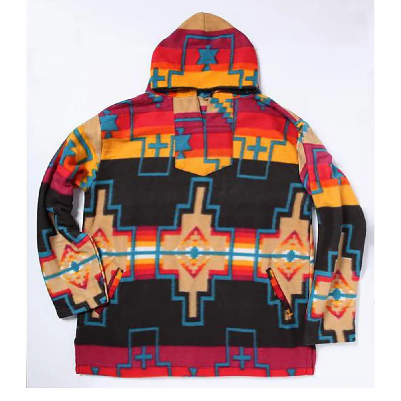 Urban Style El Paso Women's Multi Aztec Fleece Pullover Hoodie
