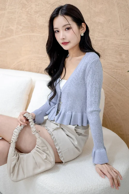 Breathable Style DANNI FLAIR CARDIGAN IN PERI BLUE