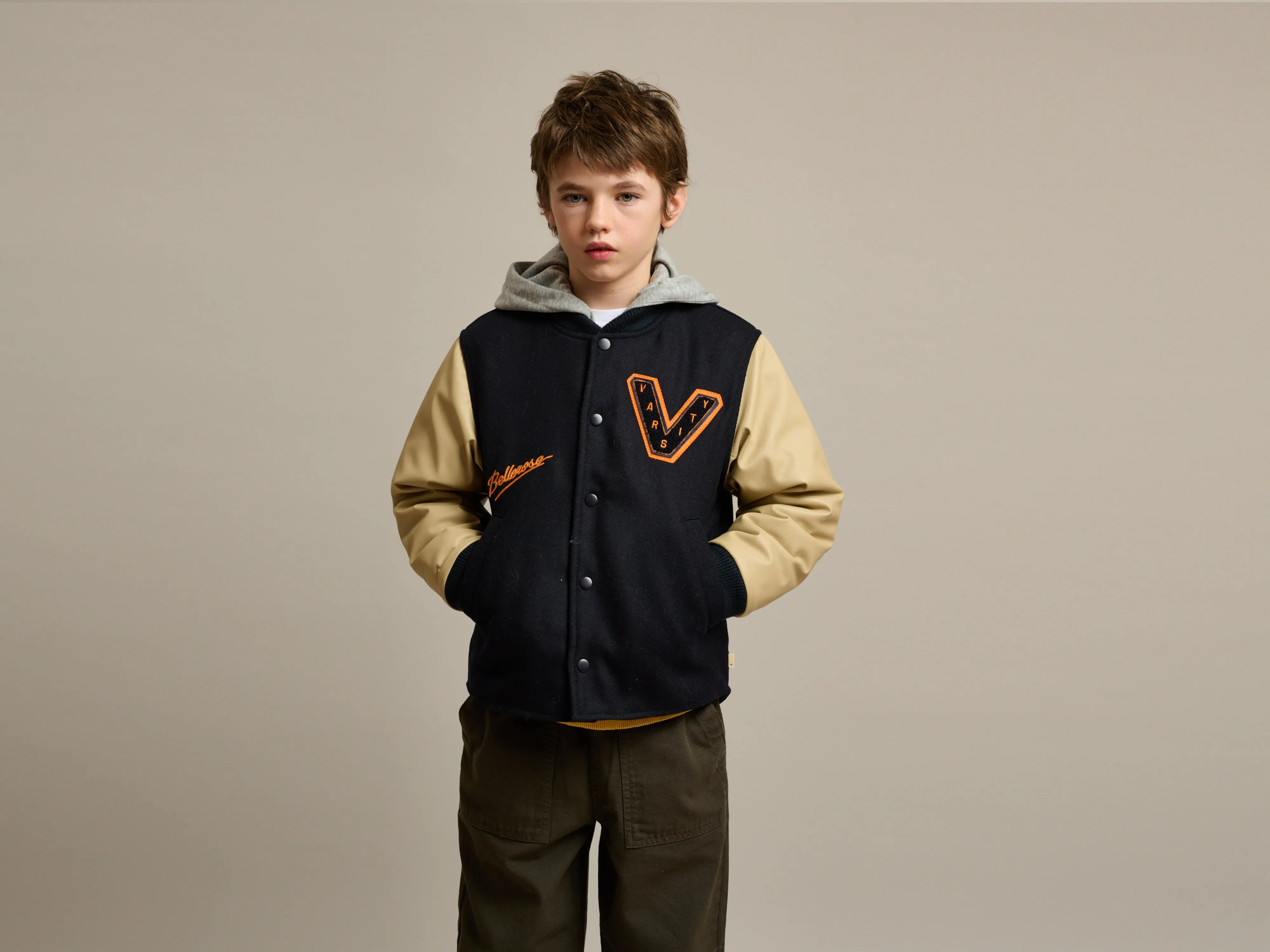 Simple Style Ricci varsity jacket   (242 / B / DEEP WELL)