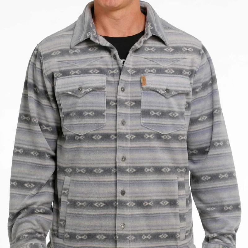 Elegant Tailoring Cinch Men's Blue Aztec Shacket