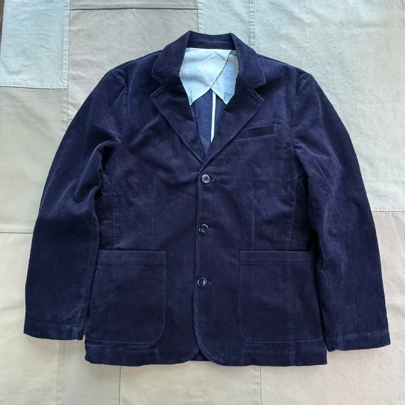Elegant And Noble Mill Corduroy Blazer, Dark Navy
