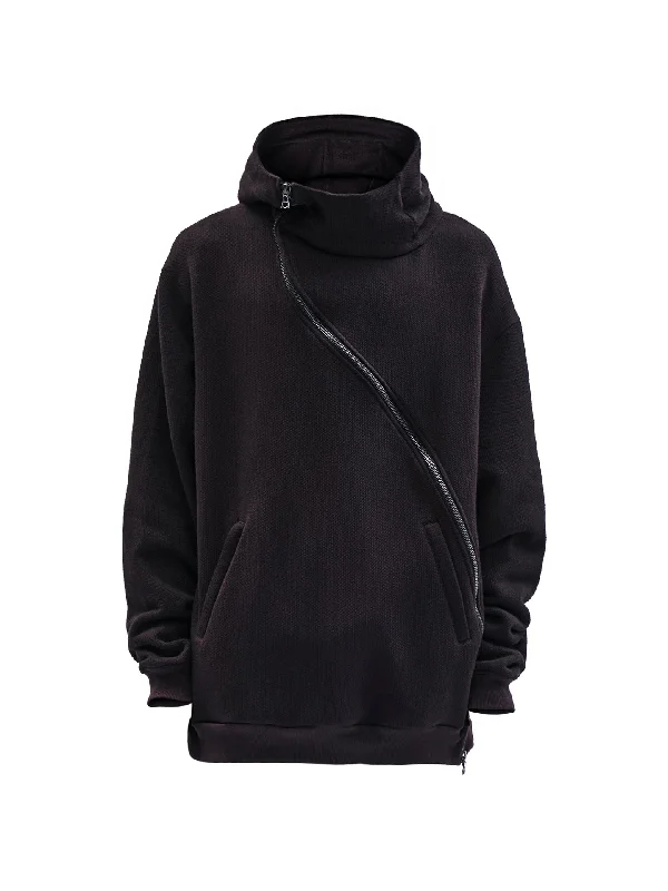 Age-reducing Style gurutze hoodie cold dyed burgundy