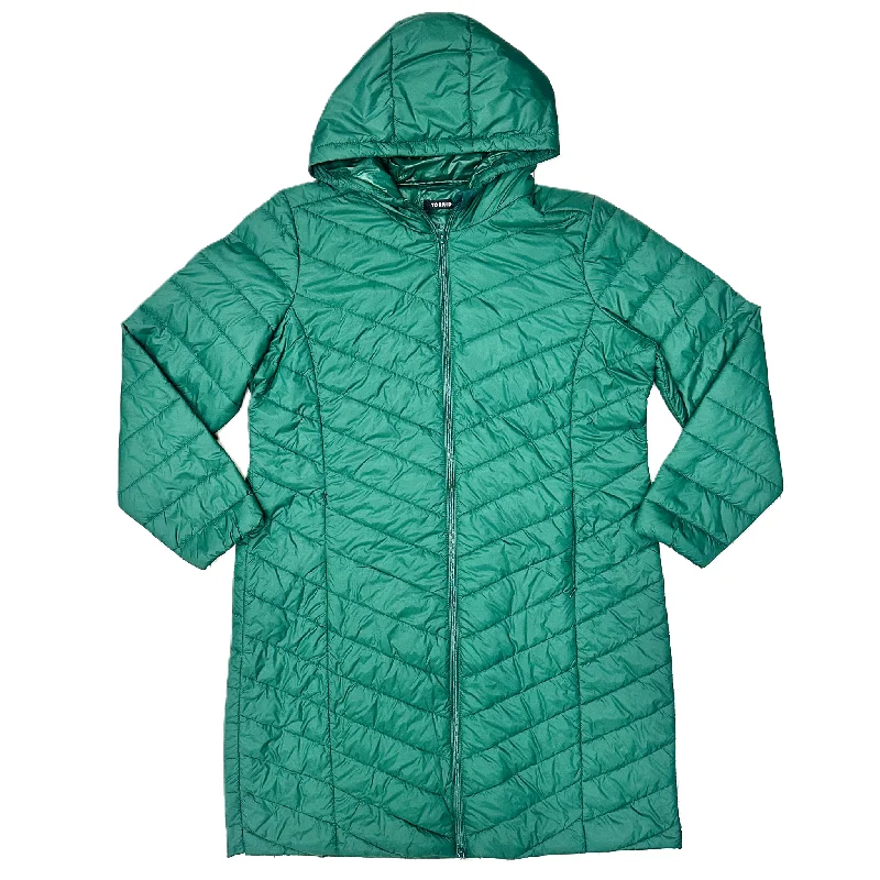 Trendy Casuals Coat Puffer & Quilted By Torrid In Green, Size: 14