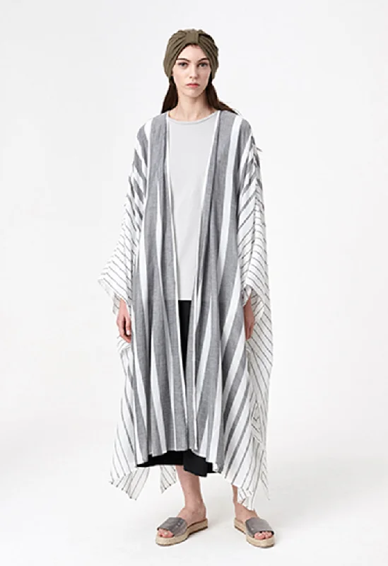Effortless Elegance Stripes Grey Abaya