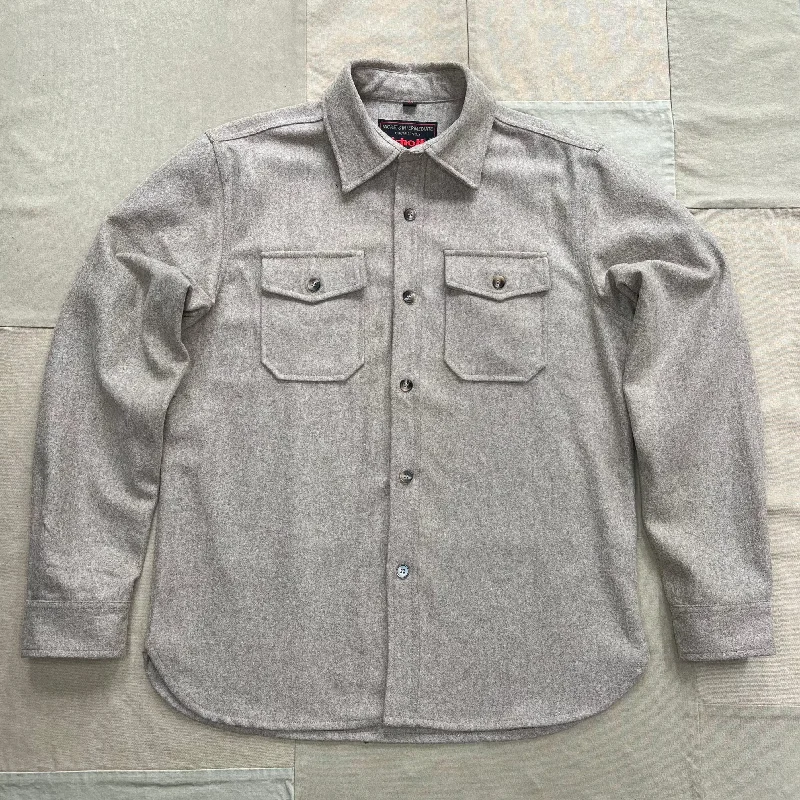 Body Design CPO Wool Button Down Shirt, Taupe