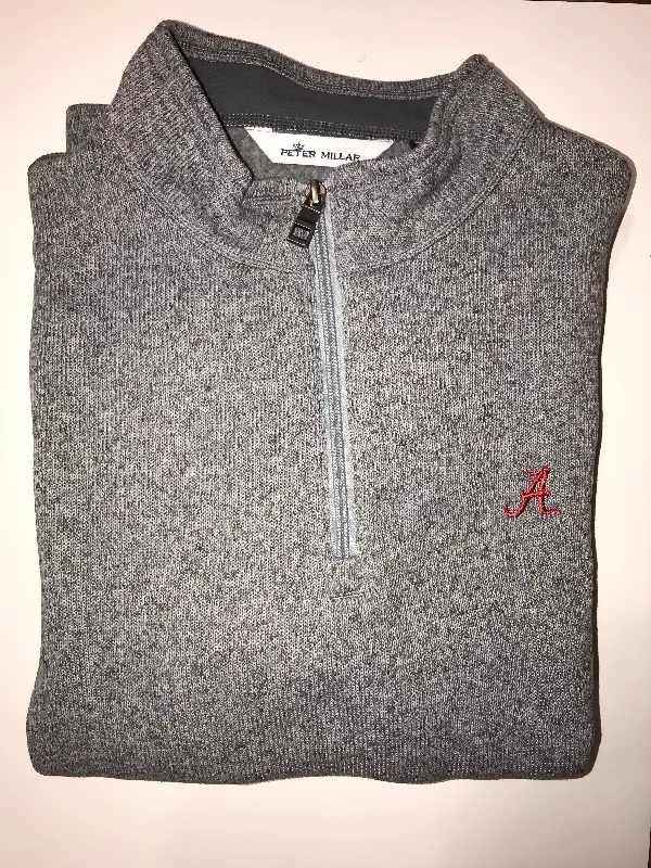 Effortless Style Peter Millar Grey Sweater Fleece Quarter Zip (Script A)