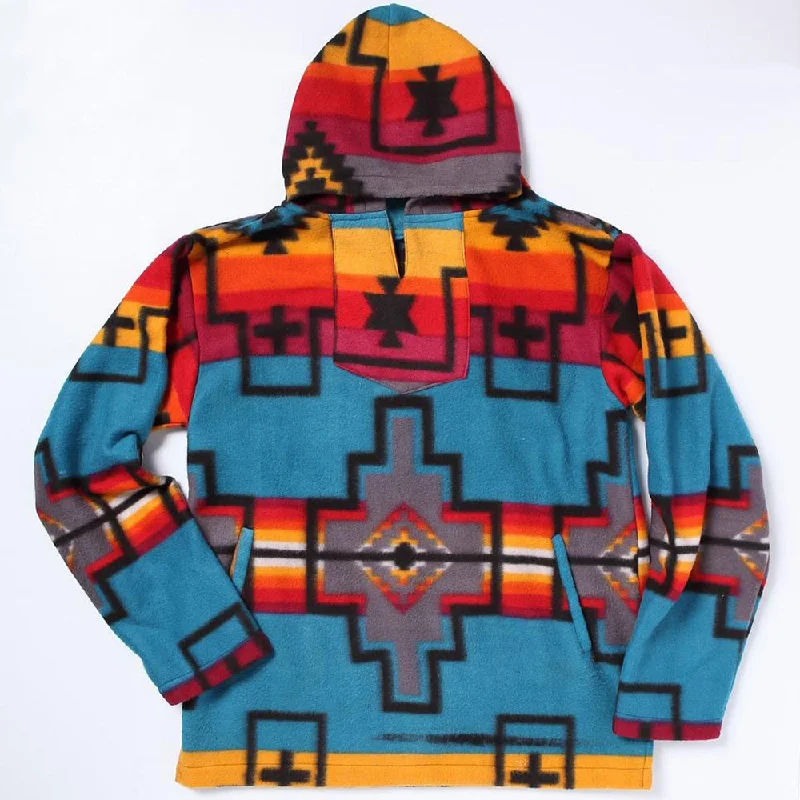 Must-have For Fashion El Paso Women's Turquoise Aztec Fleece Pullover Hoodie